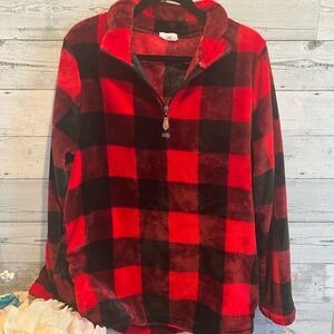 Black and Red plaid Sherpa!